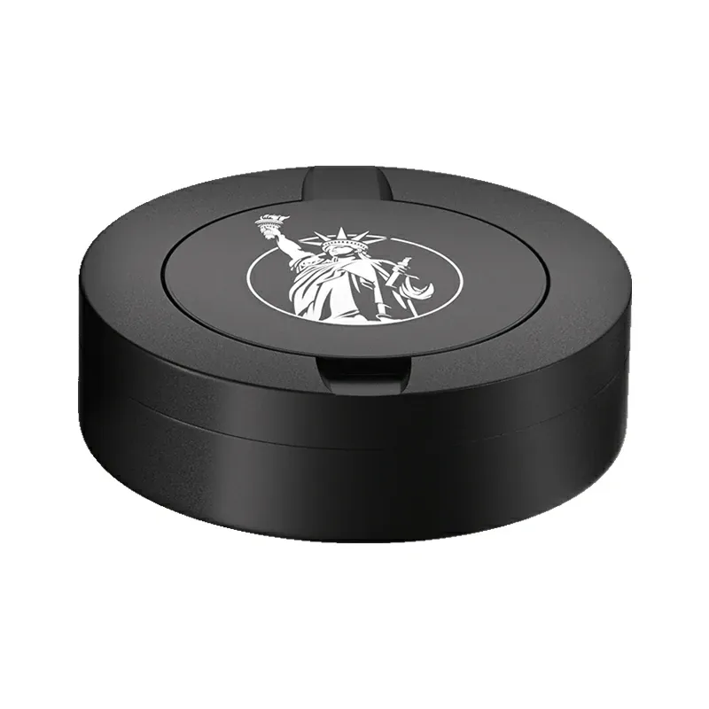 Statue of Liberty Design Black Metal Two-Tie Container Cans