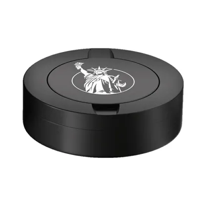 Statue of Liberty Design Black Metal Two-Tie Container Cans