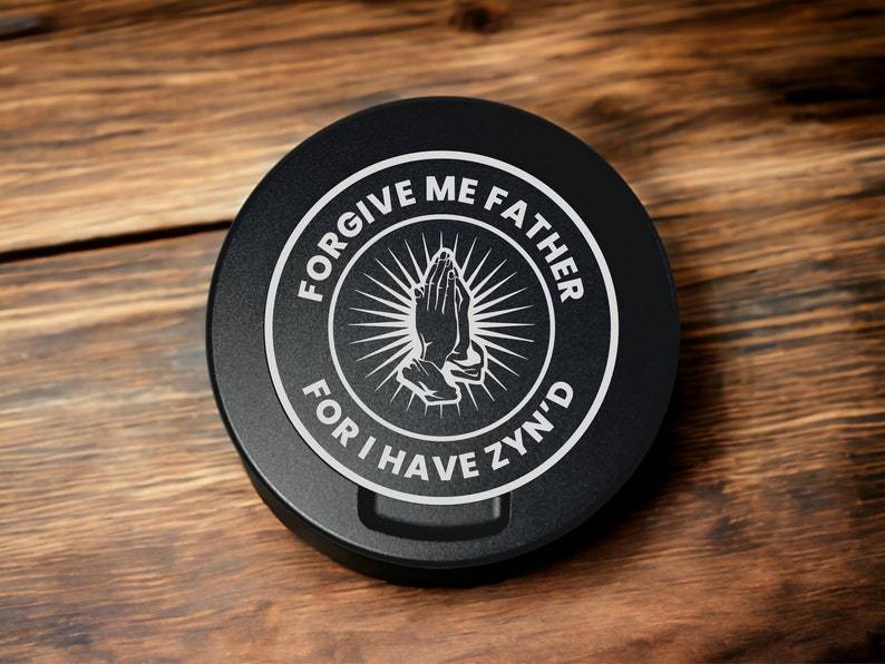 Forgive Me Father Metal Snus Can, Custom Snus Container, Tobacco Container, Dip, Gift for Lip Pillows-Snuseverydaymysite