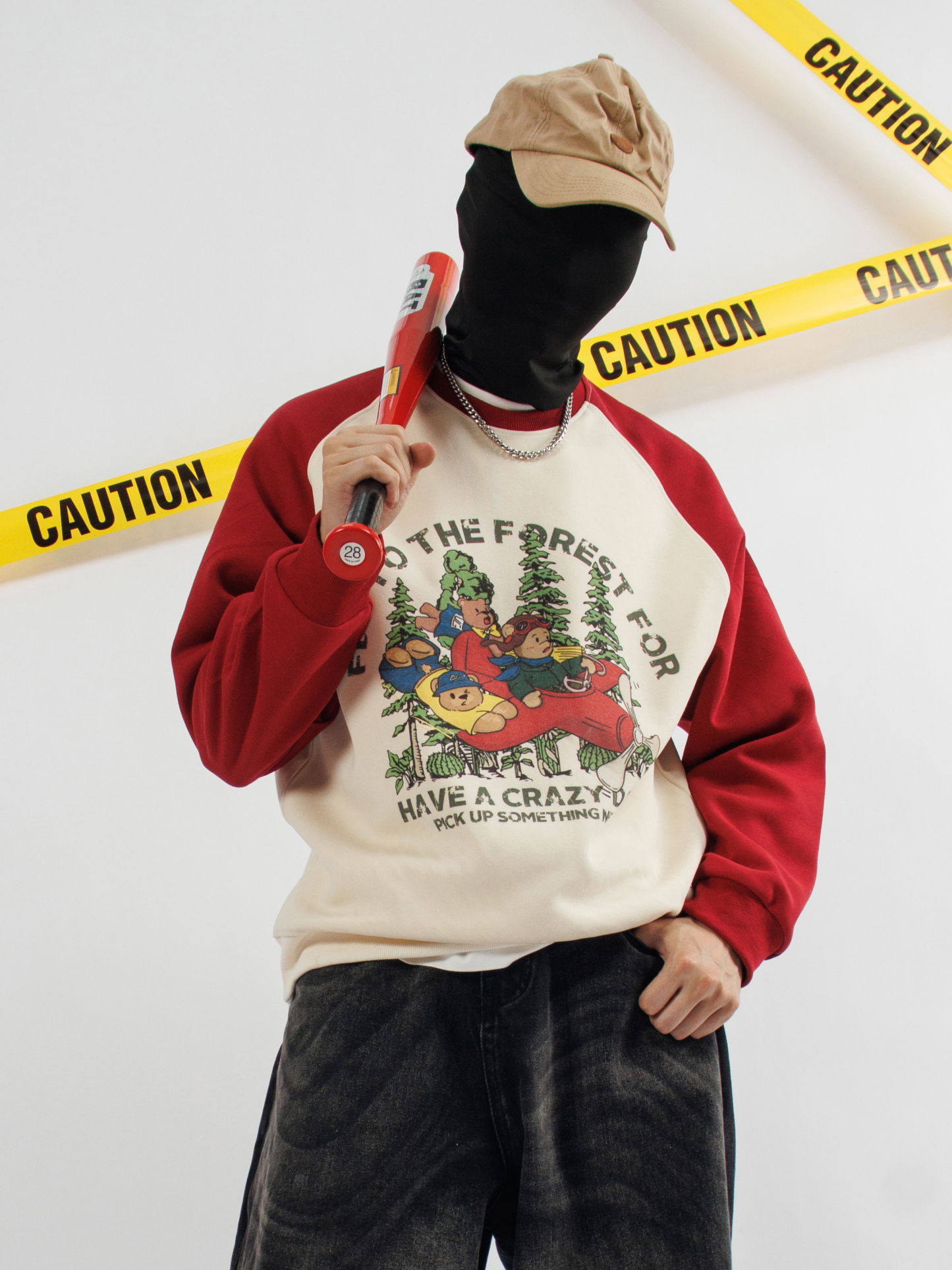 Flying to the Forest Print Long Sleeve Cotton T-Shirt