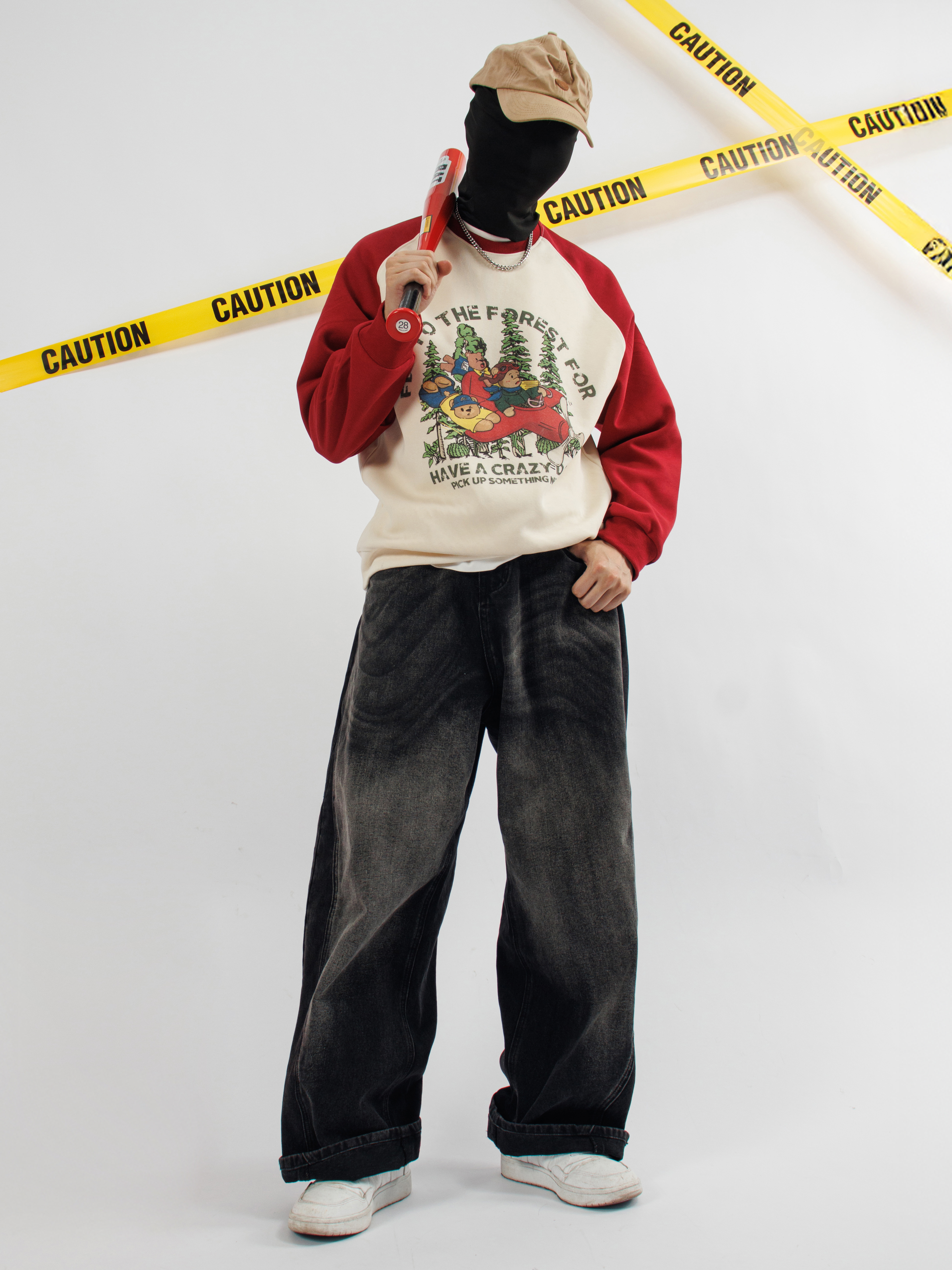 Flying to the Forest Print Long Sleeve Cotton T-Shirt