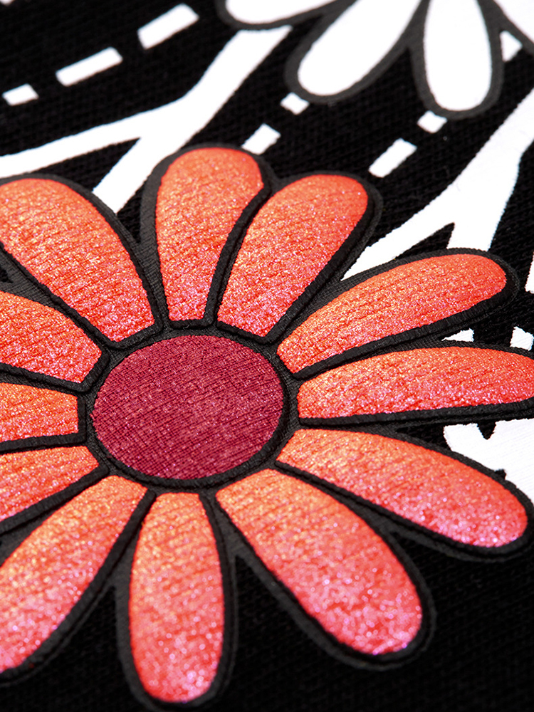 Colorful Bubble Daisy Print Street Loose Short Sleeve T-shirt