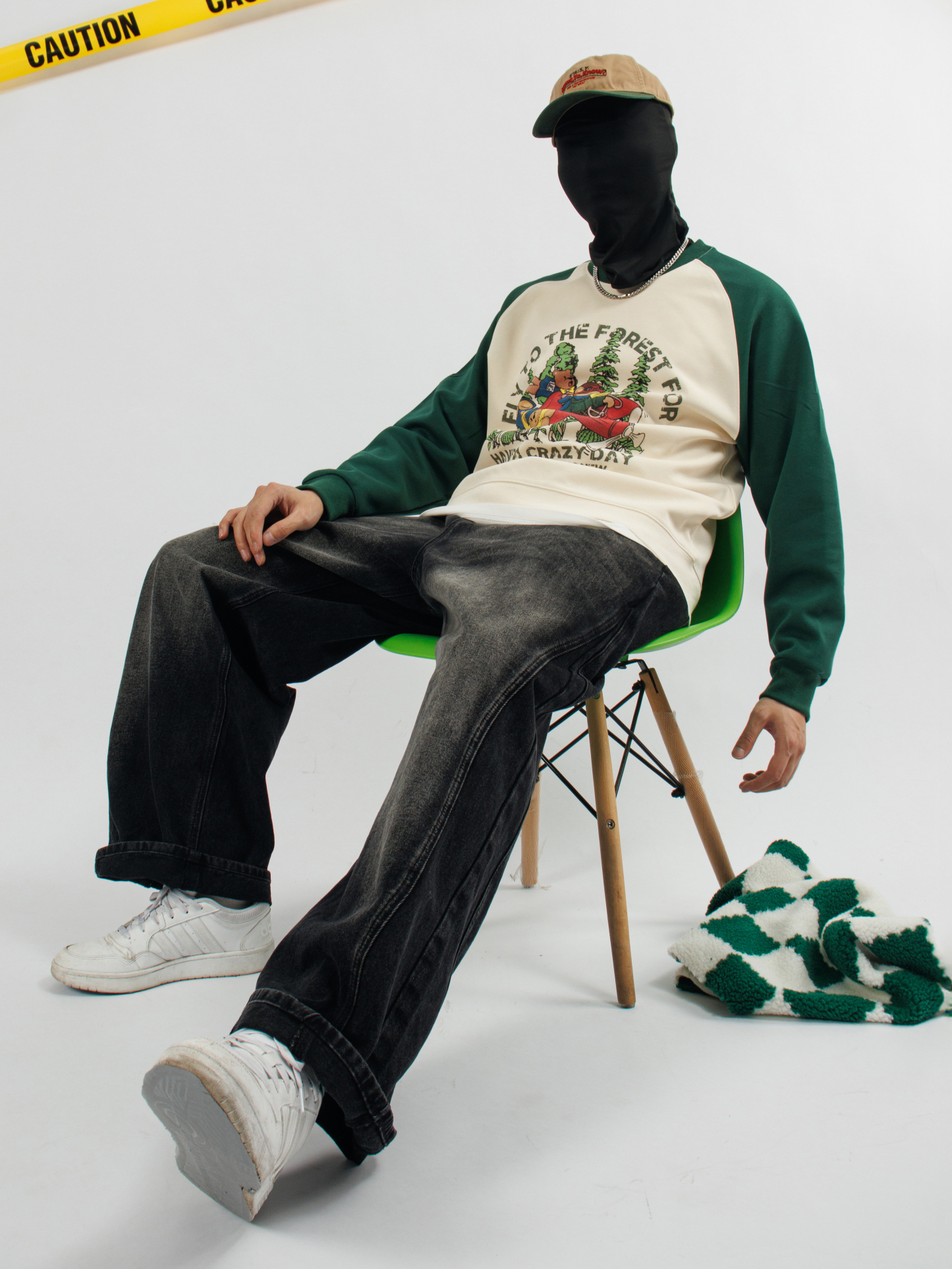 Flying to the Forest Print Long Sleeve Cotton T-Shirt