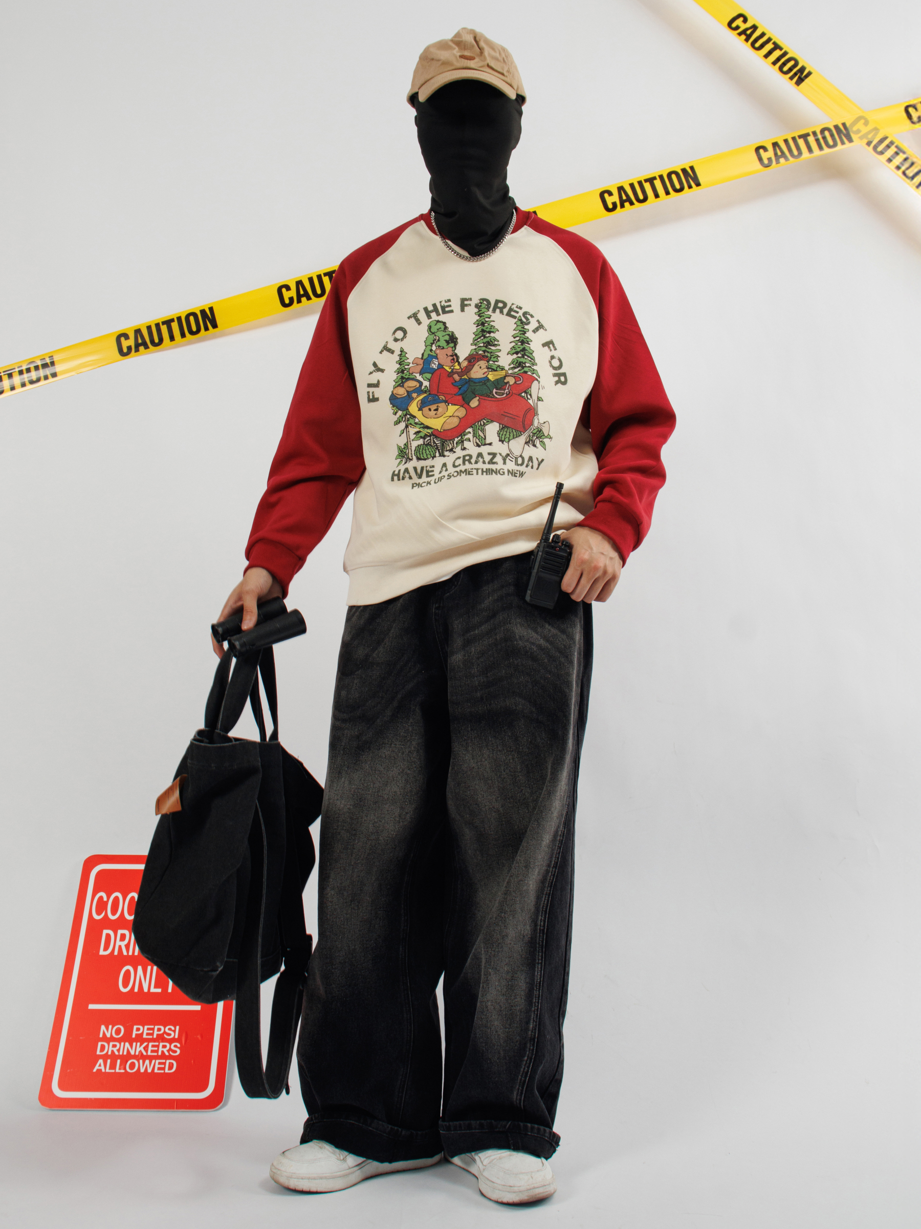 Flying to the Forest Print Long Sleeve Cotton T-Shirt