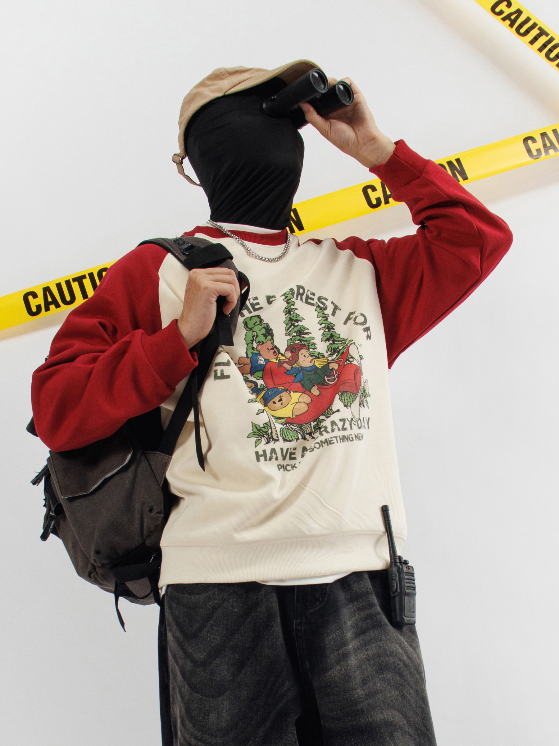 Flying to the Forest Print Long Sleeve Cotton T-Shirt