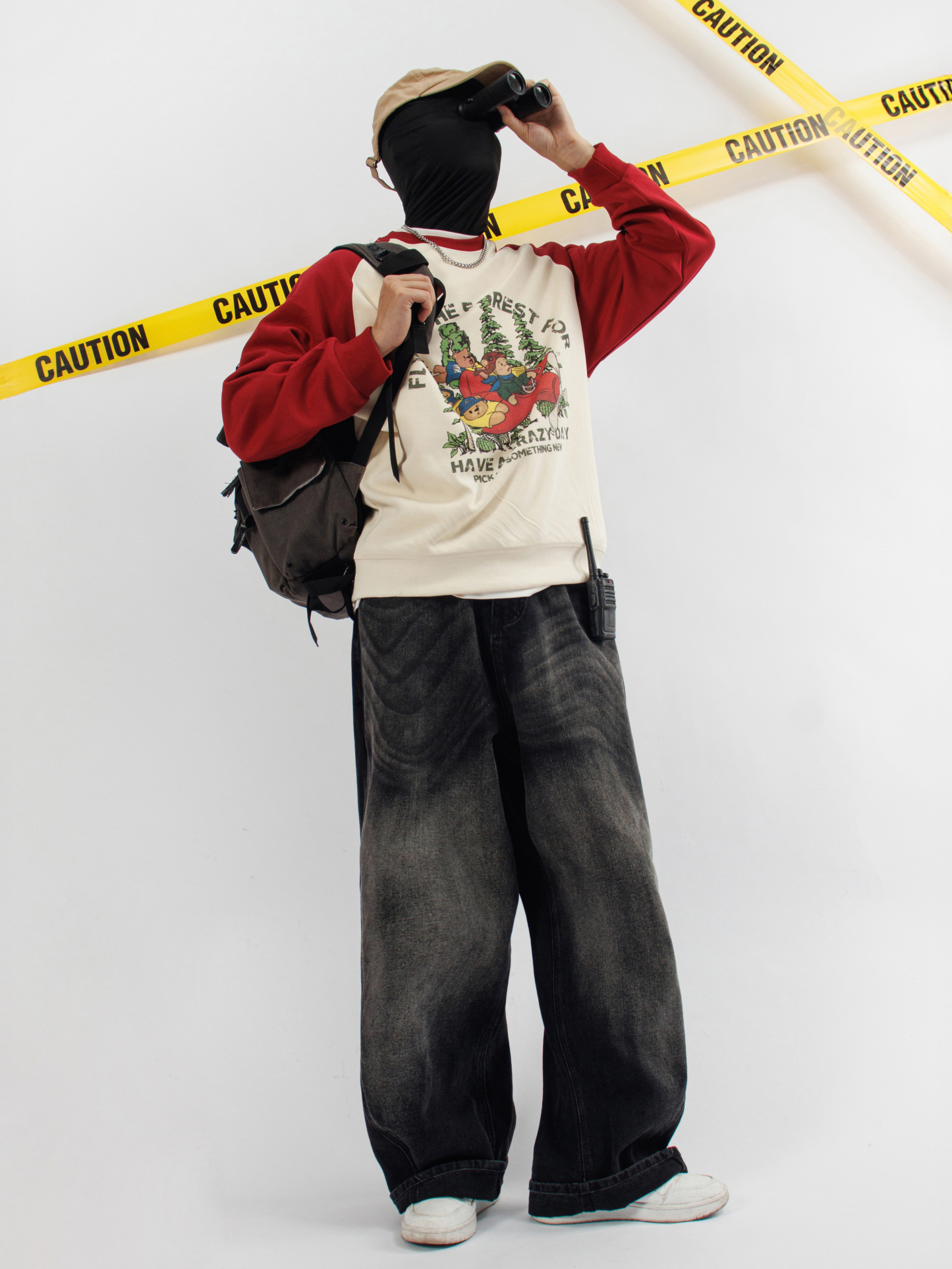 Flying to the Forest Print Long Sleeve Cotton T-Shirt