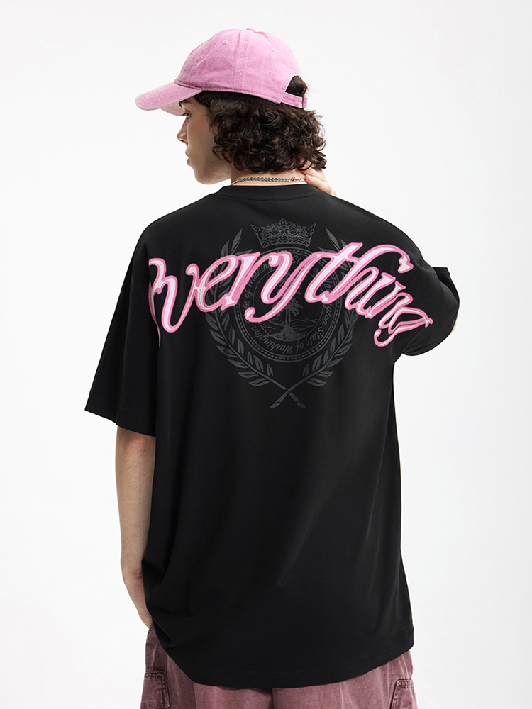 Bat Sleeve Print Street Cotton Loose Short sleeve Top T-shirt