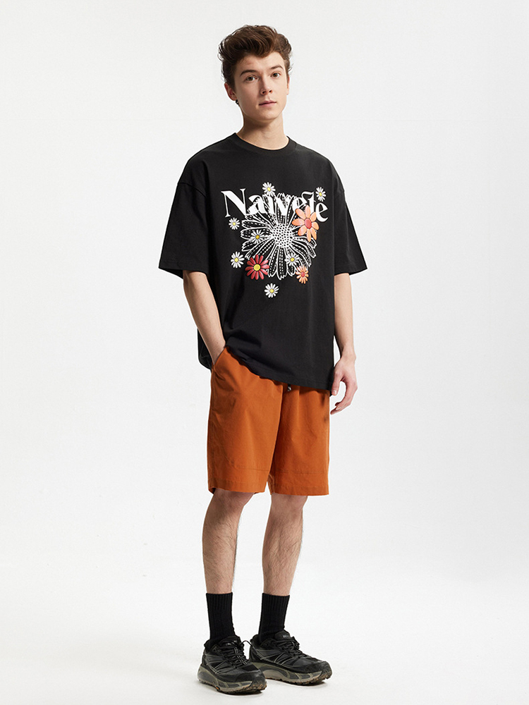 Colorful Bubble Daisy Print Street Loose Short Sleeve T-shirt