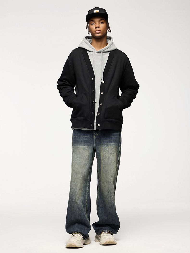 3D Cutting Washed Jeans Street Loose Casual Pants