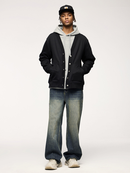 3D Cutting Washed Jeans Street Loose Casual Pants