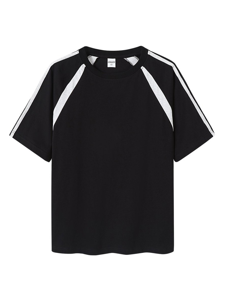 Retro Heavyweight Color Block Cotton Raglan T-shirt