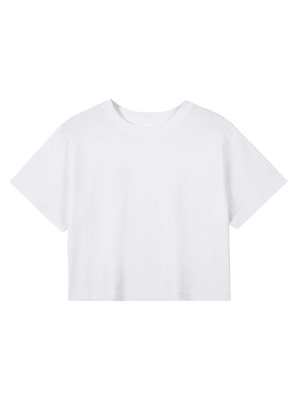 Loose Cropped Tops Short-sleeved Cotton T-shirt For Women