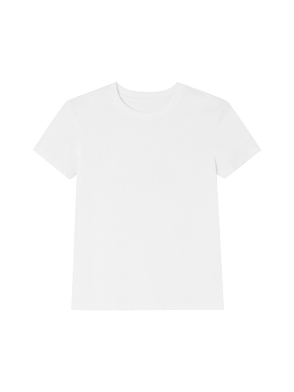 Basic Simple Straight Shoulder Short-sleeve T-shirt For Women