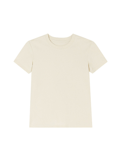 Basic Simple Straight Shoulder Short-sleeve T-shirt For Women