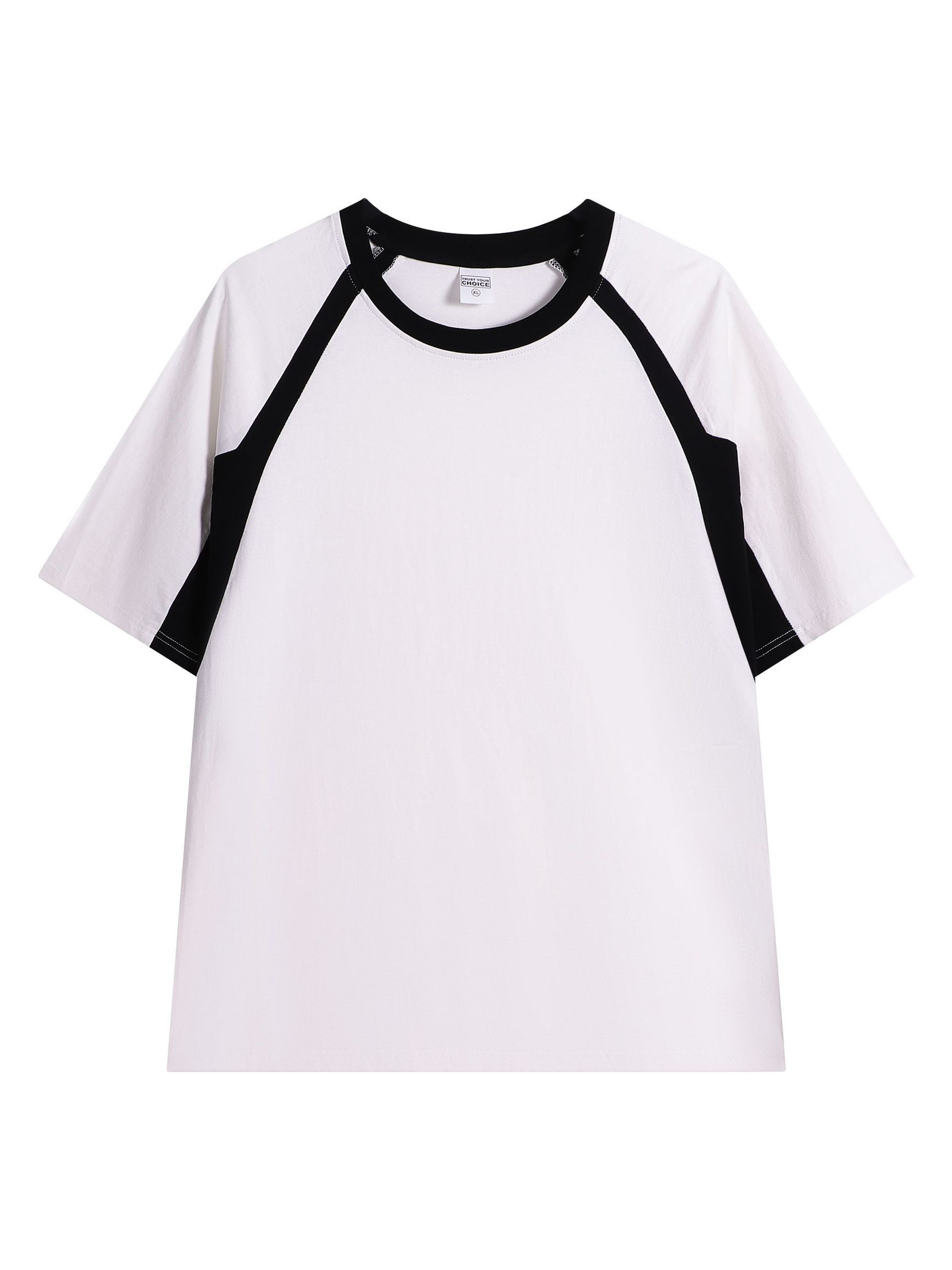 Retro Heavy Raglan Slash Short-Sleeve T-Shirt
