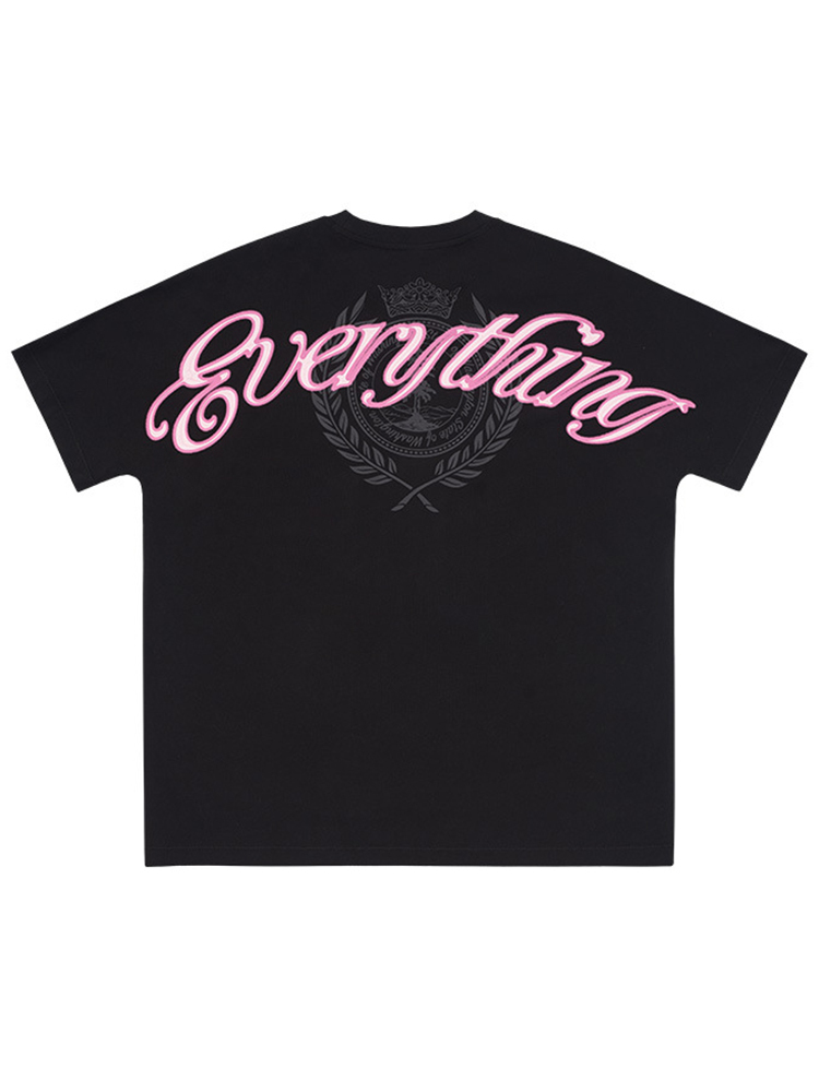 Bat Sleeve Print Street Cotton Loose Short sleeve Top T-shirt