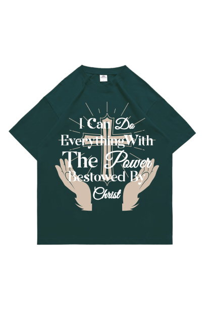 I Can Do Everything Printed Short-sleeved Cotton T-shirt