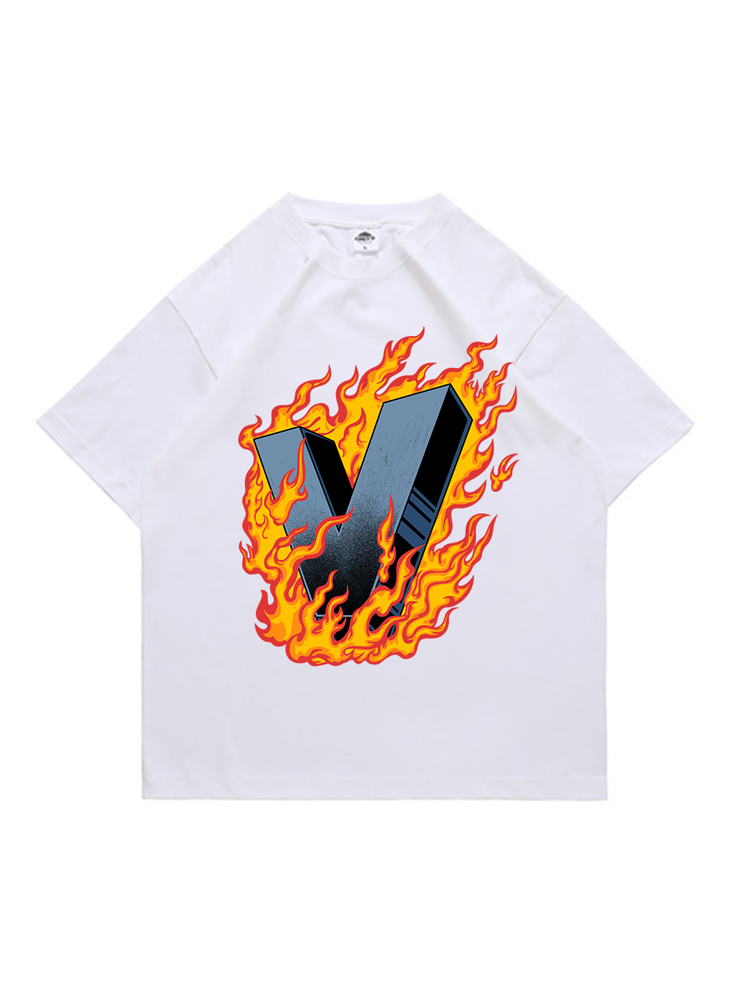 Burning V Printed Short-sleeved Cotton T-shirt