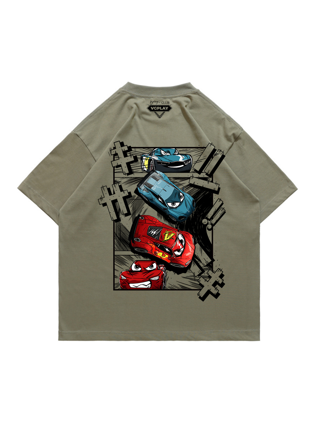 Comic Racing Printed Short-sleeved Cotton T-shirt