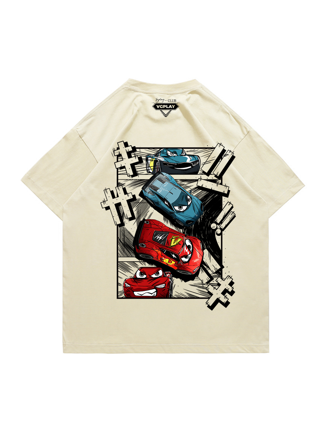 Comic Racing Printed Short-sleeved Cotton T-shirt