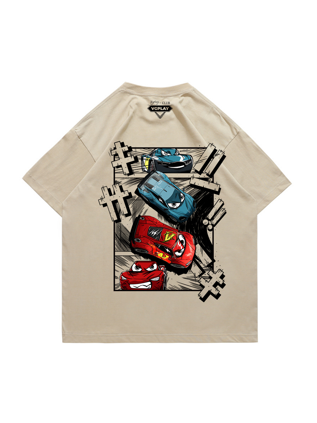 Comic Racing Printed Short-sleeved Cotton T-shirt