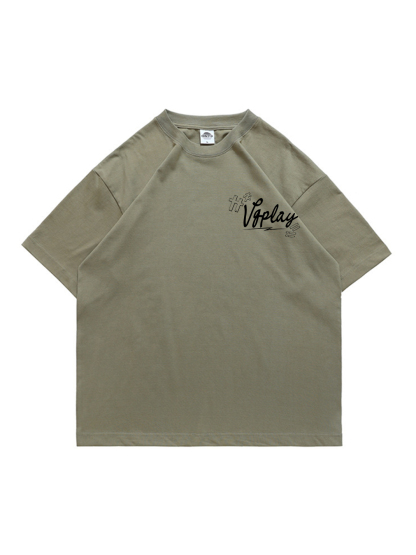 Comic Racing Printed Short-sleeved Cotton T-shirt