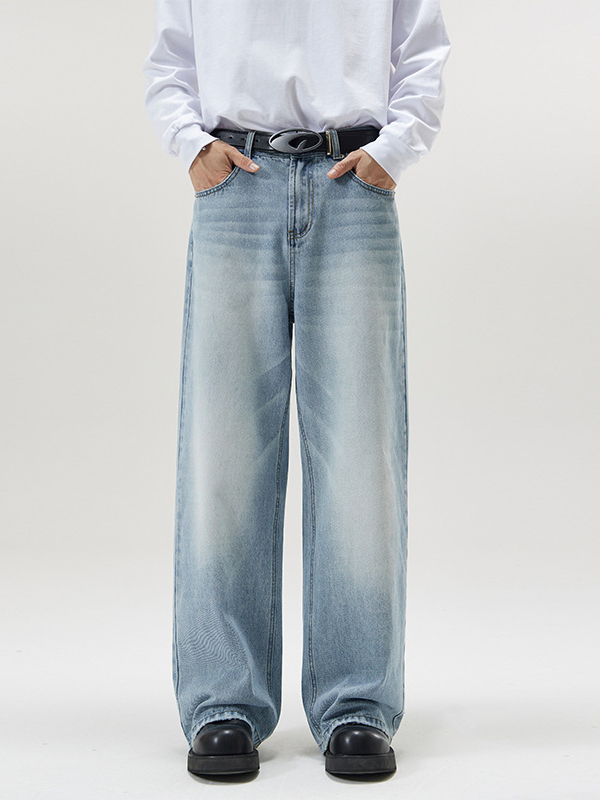 Loose Wide-leg Straight Jeans