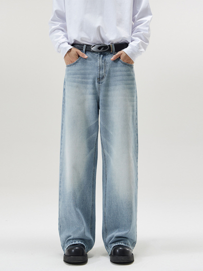 Loose Wide-leg Straight Jeans