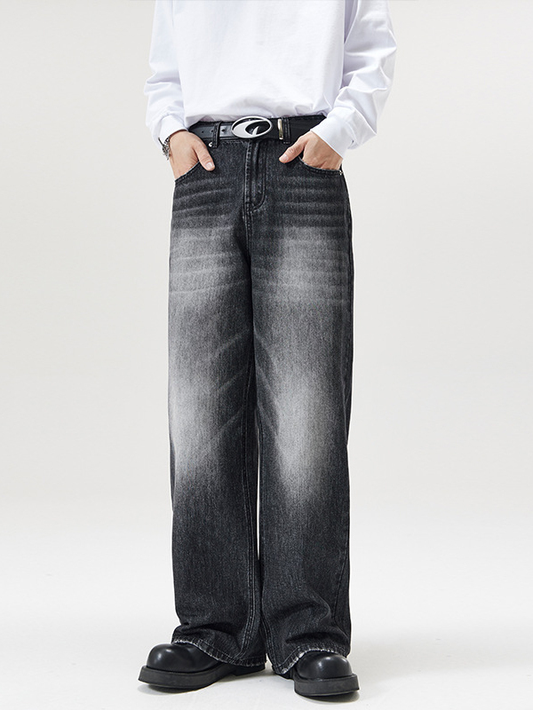 Loose Wide-leg Straight Jeans