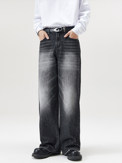 Loose Wide-leg Straight Jeans