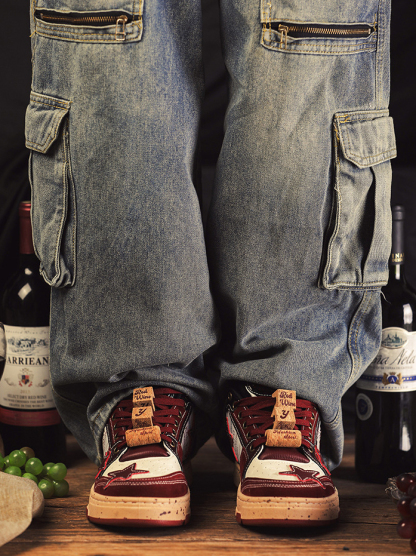 Red Vintage Star Skate Shoes