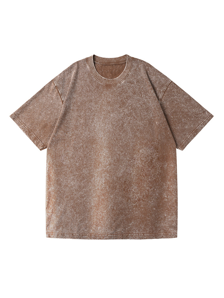 Basic Washed Short-sleeved Cotton T-shirt