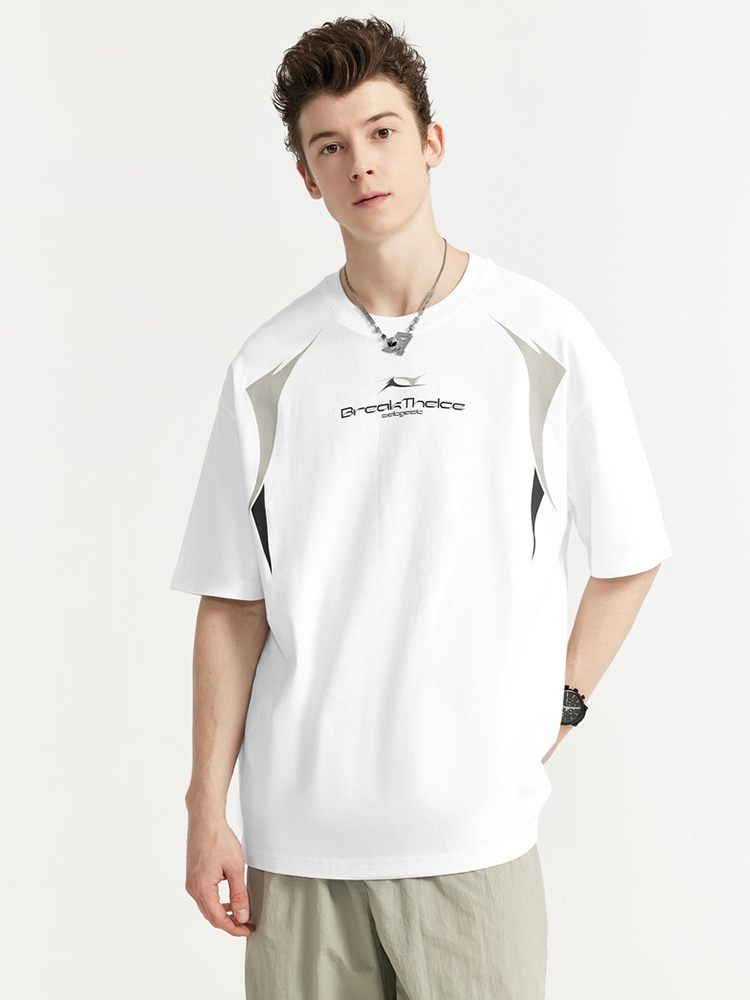 [Copy]Gradient Graffiti Letter Print Street Loose Short-sleeved T-shirt