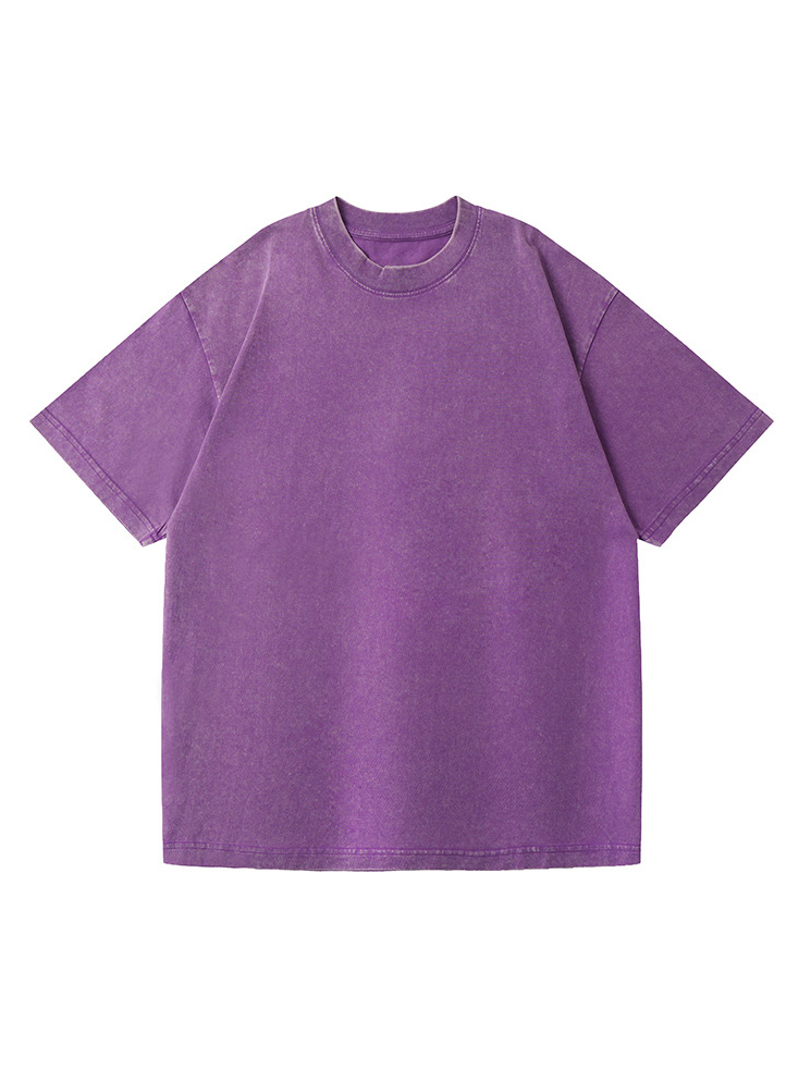 Basic Washed Short-sleeved Cotton T-shirt