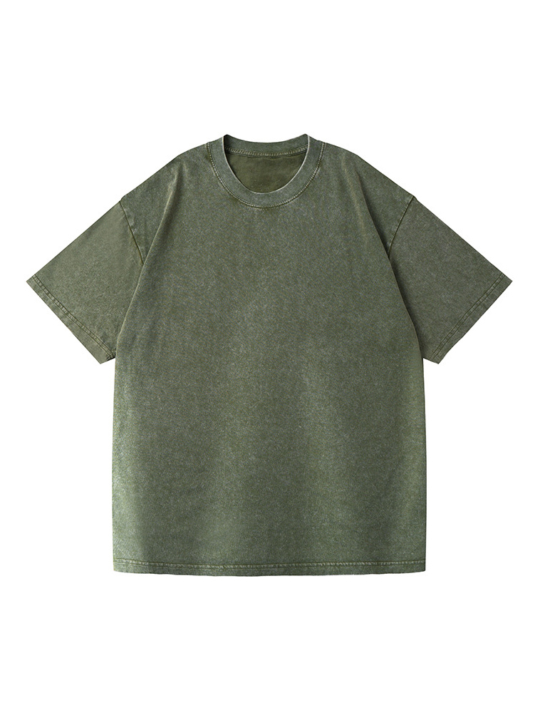 Basic Washed Short-sleeved Cotton T-shirt