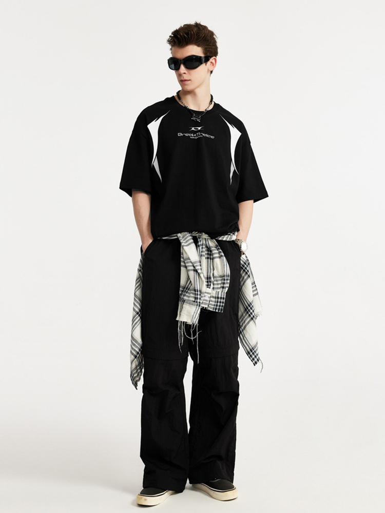 Functional Racing Suit Print Simple Trendy Short-sleeved T-shirt