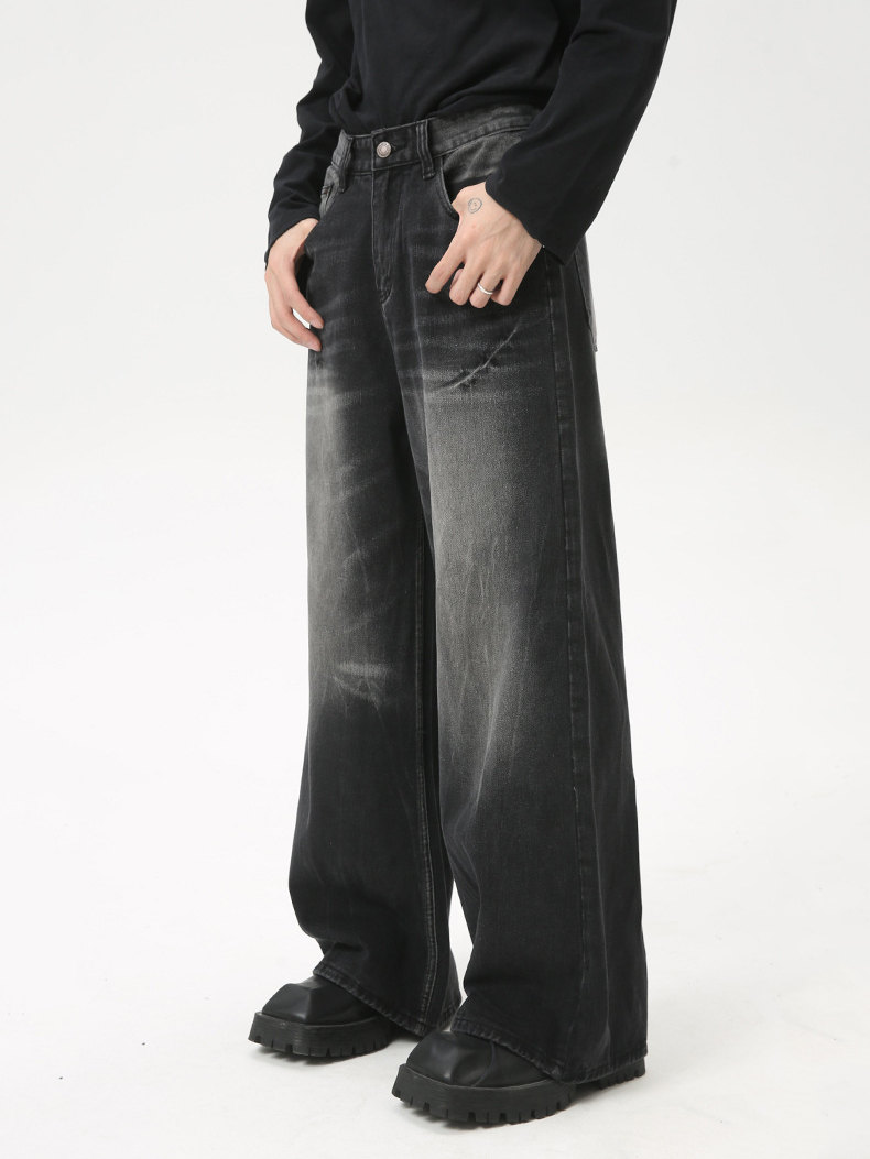 Vintage Charcoal Whisker Wash Jeans