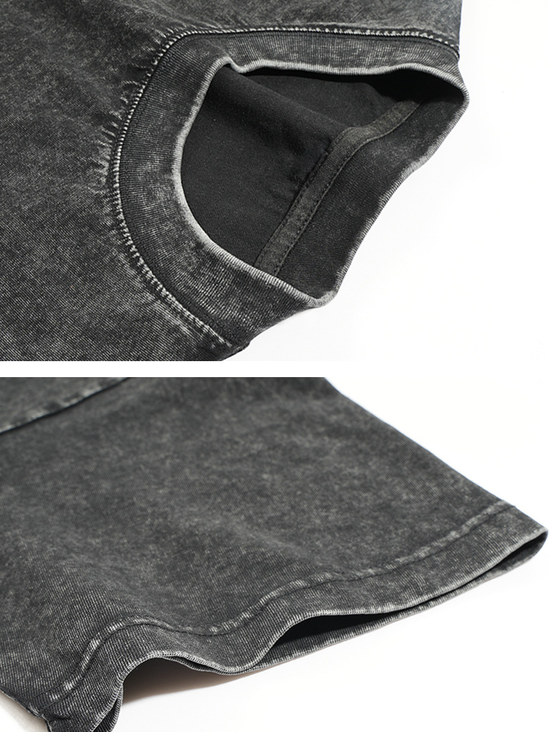 Los Angeles Printed Short-sleeved Washed Cotton T-shirt