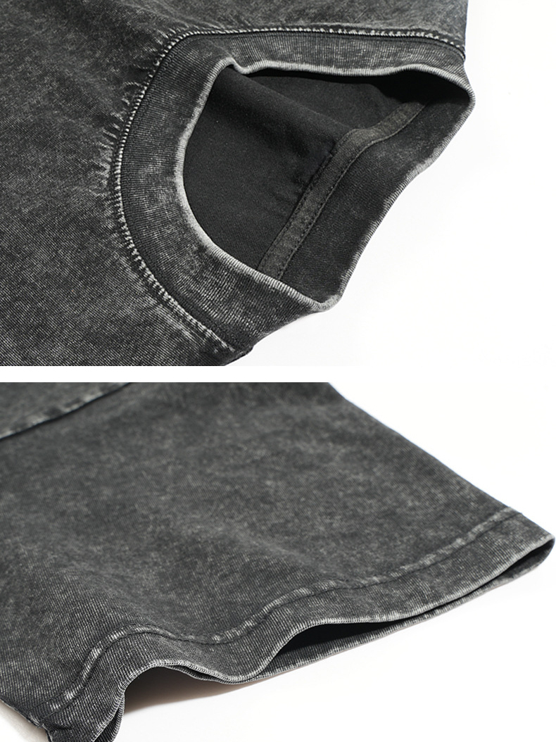 Los Angeles Printed Short-sleeved Washed Cotton T-shirt