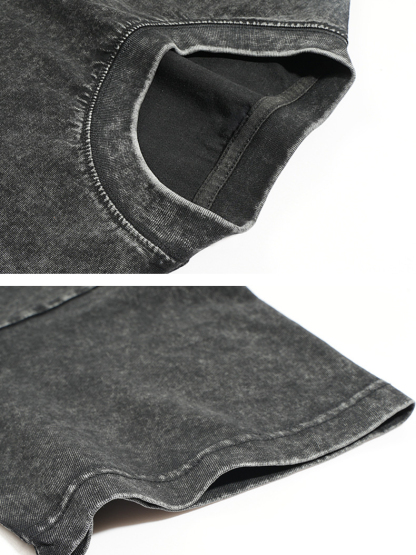 Los Angeles Printed Short-sleeved Washed Cotton T-shirt