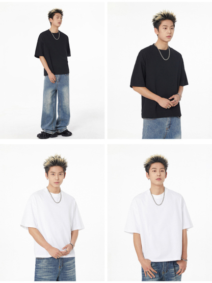 Loose Cropped Tops Short-sleeved Cotton T-shirt