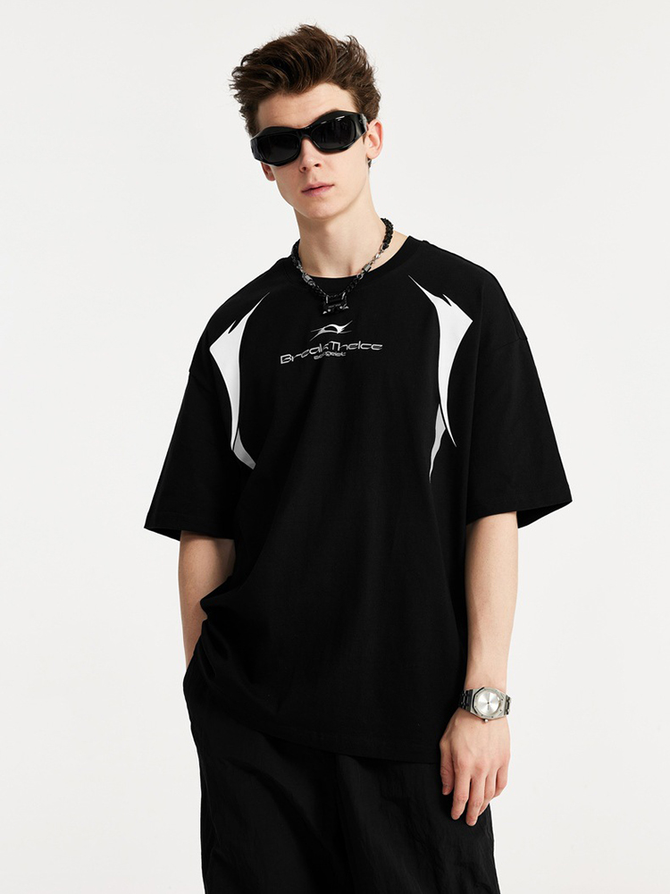 Functional Racing Suit Print Simple Trendy Short-sleeved T-shirt