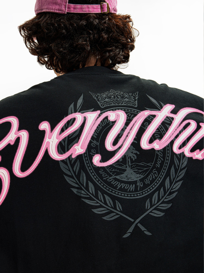 Bat Sleeve Print Street Cotton Loose Short sleeve Top T-shirt