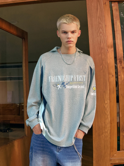 Sporty Chic 3D Print Vintage Retro Long Sleeve Cotton Top T-shirt