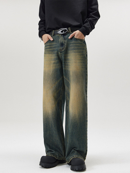 Loose Wide-leg Straight Jeans