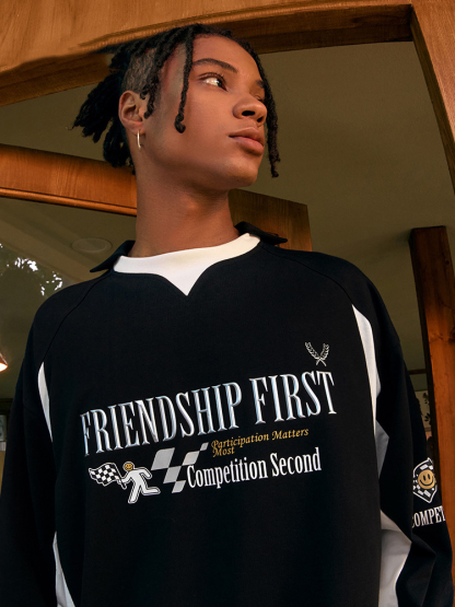 Sporty Chic 3D Print Vintage Retro Long Sleeve Cotton Top T-shirt