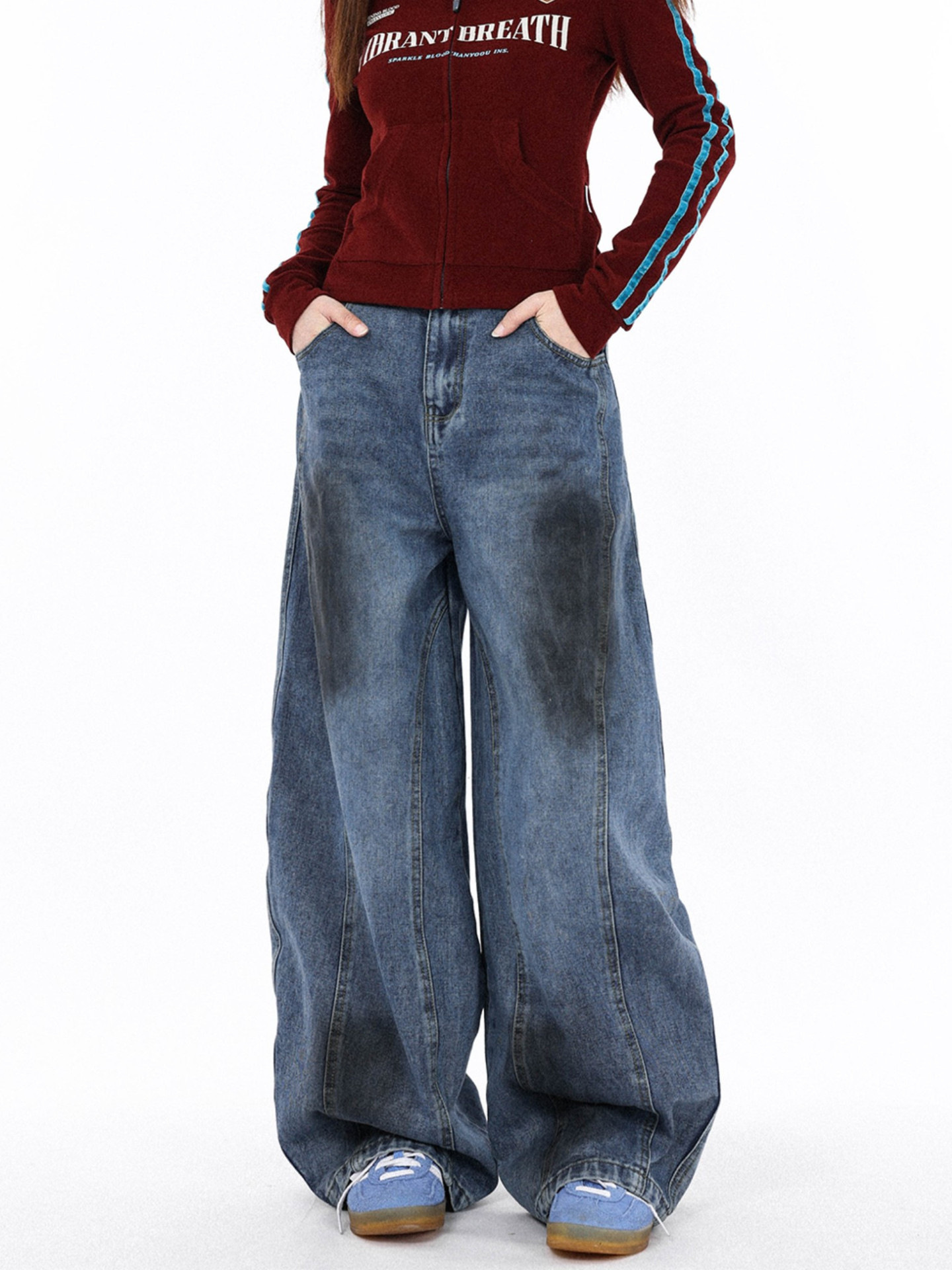 Washed Mopping Drape Loose Versatile Dirty Casual Pants