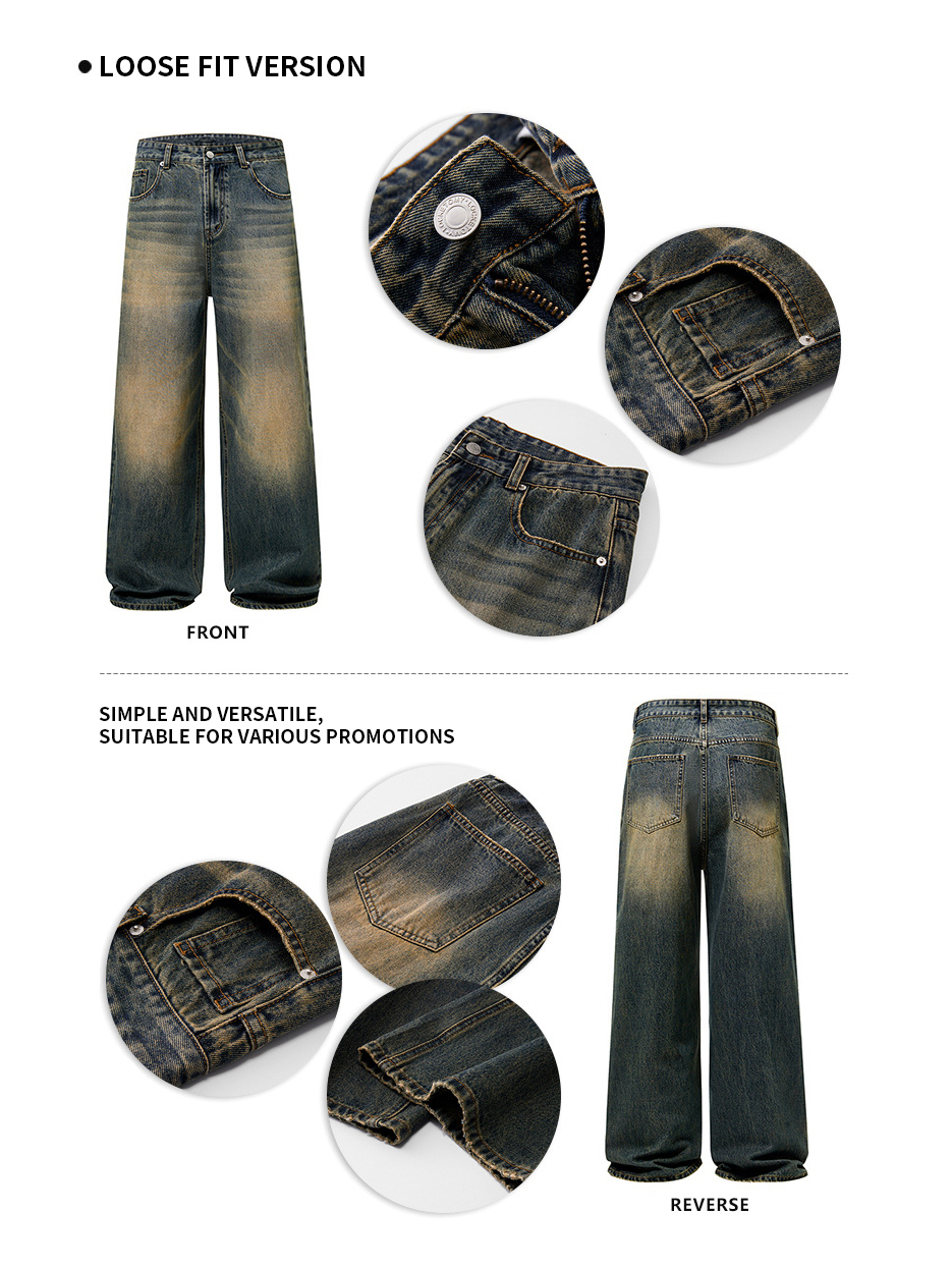 Loose Wide-leg Straight Jeans