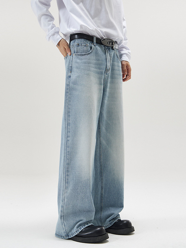 Loose Wide-leg Straight Jeans