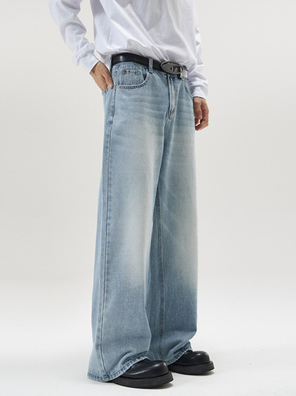 Loose Wide-leg Straight Jeans